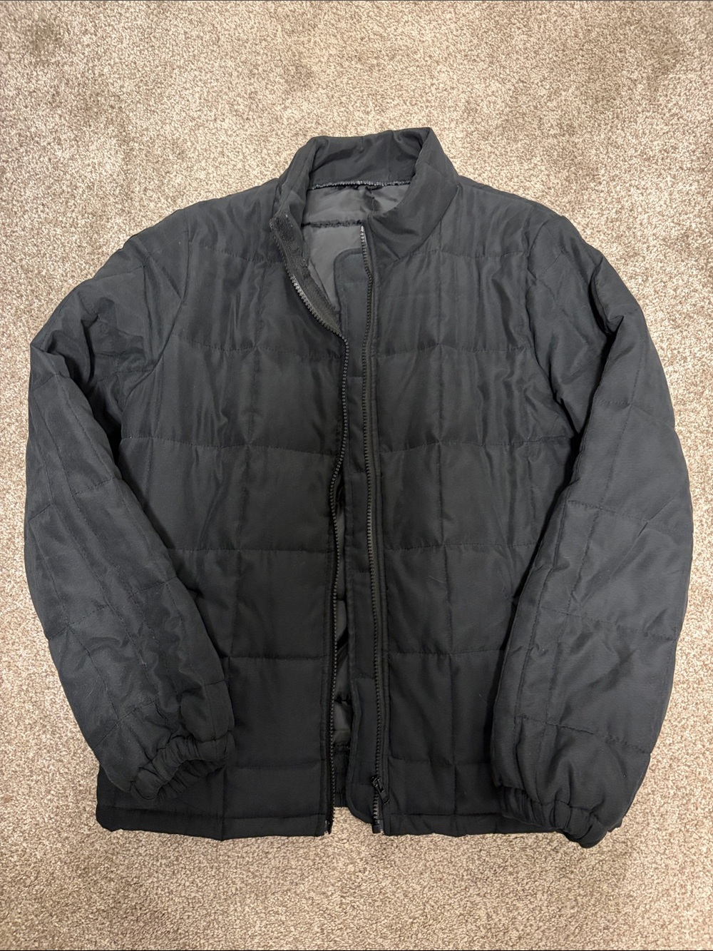 Black Quilted Oversized Bomber Jaket